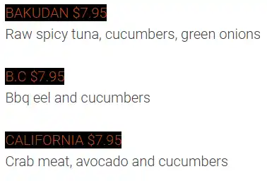 menu image